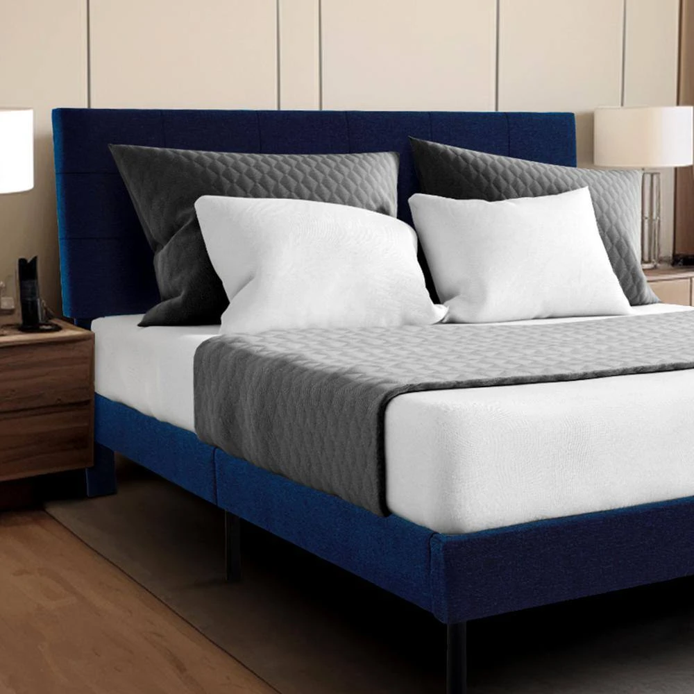 Alex Blue Metal Frame Twin Platform Bed With Headboard 6 Alex Blue Metal Frame Twin Platform Bed With Headboard - Image 6