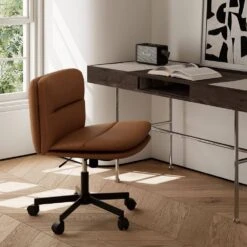 Contemporary Brown Task Chair Office Swivel Ergonomic Upholstered Chair With Enlarged Seat Width 17 Contemporary Brown Task Chair Office Swivel Ergonomic Upholstered Chair With Enlarged Seat Width -More Furniture Store brown jearey task chairs ykcw grey 31 1000