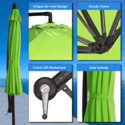 120 In. Outdoor Offset Cantilever Umbrella Patio Umbrella In Apple Green 11 120 In. Outdoor Offset Cantilever Umbrella Patio Umbrella In Apple Green -More Furniture Store cantilever umbrellas 10edxj agreen 66 1000