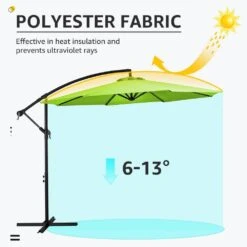 120 In. Outdoor Offset Cantilever Umbrella Patio Umbrella In Apple Green 12 120 In. Outdoor Offset Cantilever Umbrella Patio Umbrella In Apple Green -More Furniture Store cantilever umbrellas 10edxj agreen 77 1000