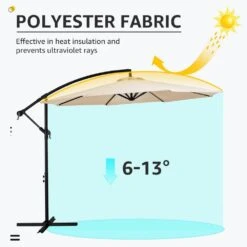 120 In. Outdoor Offset Cantilever Umbrella Patio Umbrella In Beige 13 120 In. Outdoor Offset Cantilever Umbrella Patio Umbrella In Beige -More Furniture Store cantilever umbrellas 10edxj beige 76 1000