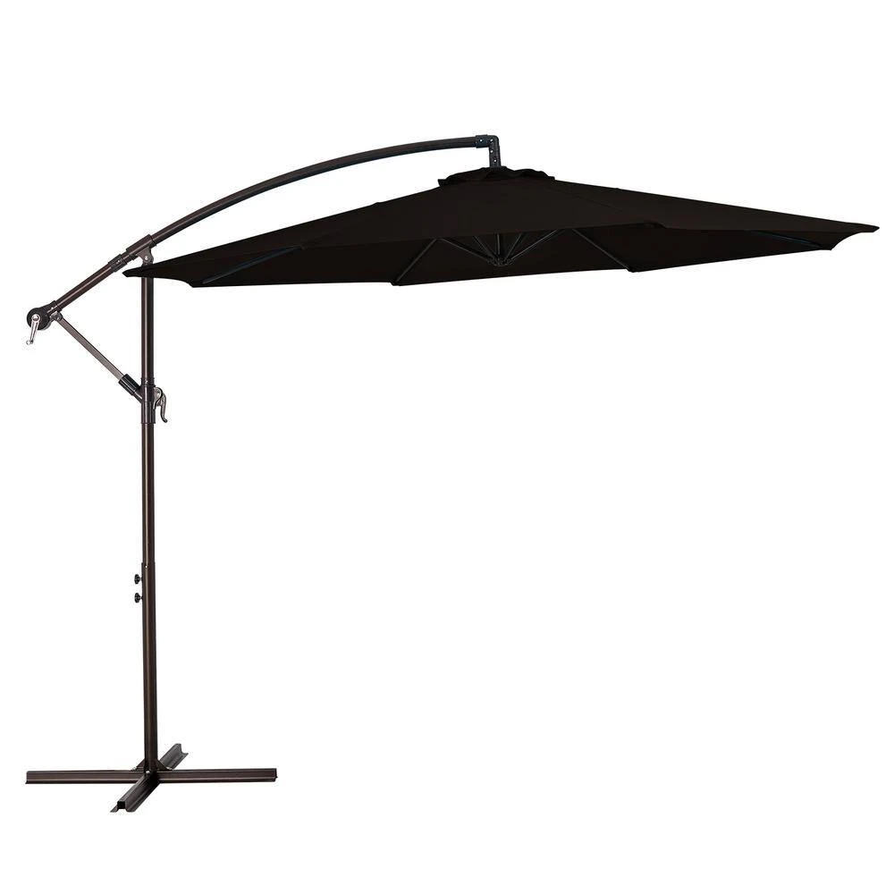 120 In. Outdoor Offset Cantilever Umbrella Patio Umbrella In Black 5 120 In. Outdoor Offset Cantilever Umbrella Patio Umbrella In Black - Image 5