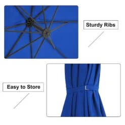 120 In. Outdoor Offset Cantilever Umbrella Patio Umbrella In Blue -More Furniture Store cantilever umbrellas 10edxj blue 1f 1000