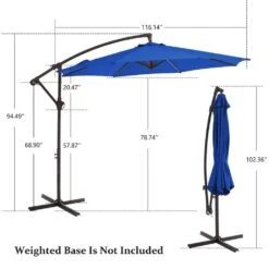 120 In. Outdoor Offset Cantilever Umbrella Patio Umbrella In Blue -More Furniture Store cantilever umbrellas 10edxj blue fa 1000