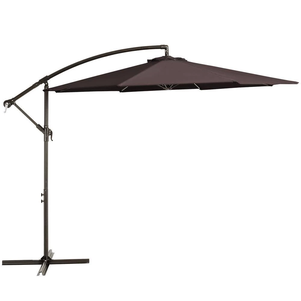 120 In. Outdoor Offset Cantilever Umbrella Patio Umbrella In Brown 6 120 In. Outdoor Offset Cantilever Umbrella Patio Umbrella In Brown - Image 6