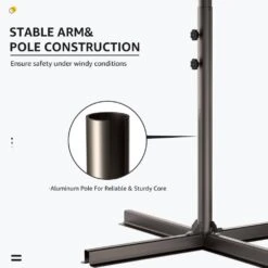 120 In. Outdoor Offset Cantilever Umbrella Patio Umbrella In Gray -More Furniture Store cantilever umbrellas 10edxj gray 1d 1000