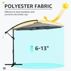 120 In. Outdoor Offset Cantilever Umbrella Patio Umbrella In Gray -More Furniture Store cantilever umbrellas 10edxj gray 76 1000