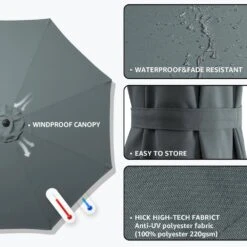 120 In. Outdoor Offset Cantilever Umbrella Patio Umbrella In Gray -More Furniture Store cantilever umbrellas 10edxj gray 77 1000