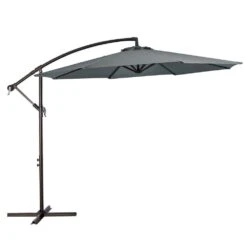 120 In. Outdoor Offset Cantilever Umbrella Patio Umbrella In Gray -More Furniture Store cantilever umbrellas 10edxj gray c3 1000