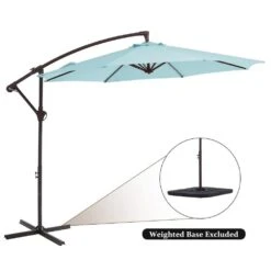 120 In. Outdoor Offset Cantilever Umbrella Patio Umbrella In Light Blue -More Furniture Store cantilever umbrellas 10edxj lblue 44 1000
