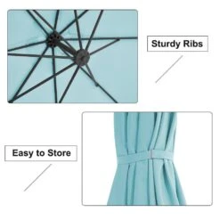 120 In. Outdoor Offset Cantilever Umbrella Patio Umbrella In Light Blue -More Furniture Store cantilever umbrellas 10edxj lblue 4f 1000