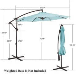 120 In. Outdoor Offset Cantilever Umbrella Patio Umbrella In Light Blue -More Furniture Store cantilever umbrellas 10edxj lblue fa 1000