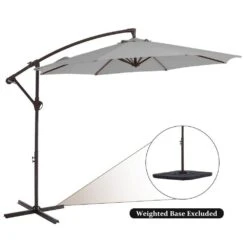 120 In. Outdoor Offset Cantilever Umbrella Patio Umbrella In Light Gray -More Furniture Store cantilever umbrellas 10edxj lgy 44 1000