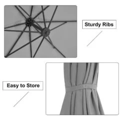 120 In. Outdoor Offset Cantilever Umbrella Patio Umbrella In Light Gray -More Furniture Store cantilever umbrellas 10edxj lgy 4f 1000