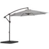 120 In. Outdoor Offset Cantilever Umbrella Patio Umbrella In Light Gray