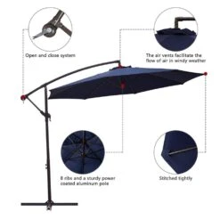 120 In. Outdoor Offset Cantilever Umbrella Patio Umbrella In Navy 12 120 In. Outdoor Offset Cantilever Umbrella Patio Umbrella In Navy -More Furniture Store cantilever umbrellas 10edxj navy 77 1000
