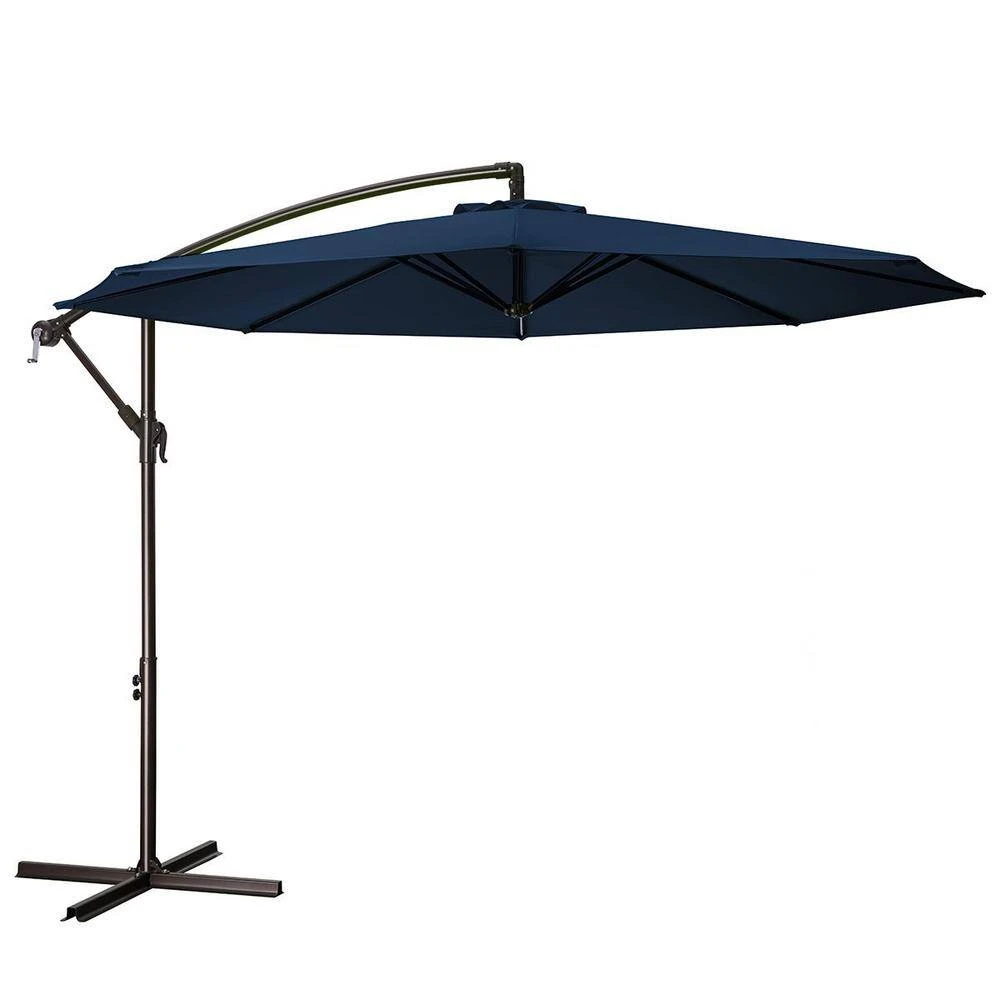 120 In. Outdoor Offset Cantilever Umbrella Patio Umbrella In Navy 6 120 In. Outdoor Offset Cantilever Umbrella Patio Umbrella In Navy - Image 6