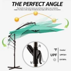 120 In. Outdoor Offset Cantilever Umbrella Patio Umbrella In Peacock Blue -More Furniture Store cantilever umbrellas 10edxj pb 44 1000