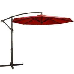 120 In. Outdoor Offset Cantilever Umbrella Patio Umbrella In Red -More Furniture Store cantilever umbrellas 10edxj red c3 1000