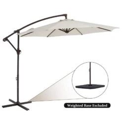 120 In. Outdoor Offset Cantilever Umbrella Patio Umbrella In Off-White -More Furniture Store cantilever umbrellas 10edxj white 44 1000