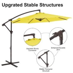 120 In. Outdoor Offset Cantilever Umbrella Patio Umbrella In Yellow -More Furniture Store cantilever umbrellas 10edxj ye c3 1000