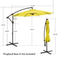 120 In. Outdoor Offset Cantilever Umbrella Patio Umbrella In Yellow -More Furniture Store cantilever umbrellas 10edxj ye fa 1000
