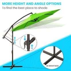 10 Ft. Cantilever Offset Umbrella Patio Umbrella In Apple Green -More Furniture Store cantilever umbrellas 10sc xjs ag 4f 1000