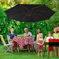 10 Ft. Cantilever Offset Umbrella Patio Umbrella In Black -More Furniture Store cantilever umbrellas 10sc xjs black 44 1000