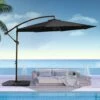 10 Ft. Cantilever Offset Umbrella Patio Umbrella In Black