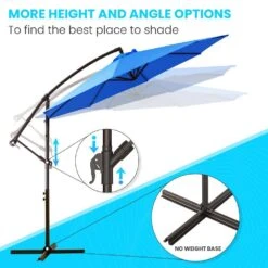 10 Ft. Cantilever Offset Umbrella Patio Umbrella In Blue -More Furniture Store cantilever umbrellas 10sc xjs blue 4f 1000