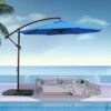 10 Ft. Cantilever Offset Umbrella Patio Umbrella In Blue