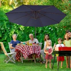 10 Ft. Cantilever Offset Umbrella Patio Umbrella In Navy -More Furniture Store cantilever umbrellas 10sc xjs navy 44 1000
