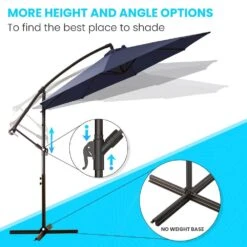 10 Ft. Cantilever Offset Umbrella Patio Umbrella In Navy -More Furniture Store cantilever umbrellas 10sc xjs navy 4f 1000