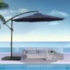 10 Ft. Cantilever Offset Umbrella Patio Umbrella In Navy