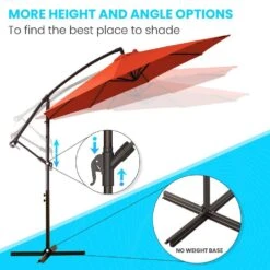 10 Ft. Cantilever Offset Umbrella Patio Umbrella In Orange 8 10 Ft. Cantilever Offset Umbrella Patio Umbrella In Orange -More Furniture Store cantilever umbrellas 10sc xjs orange 4f 1000