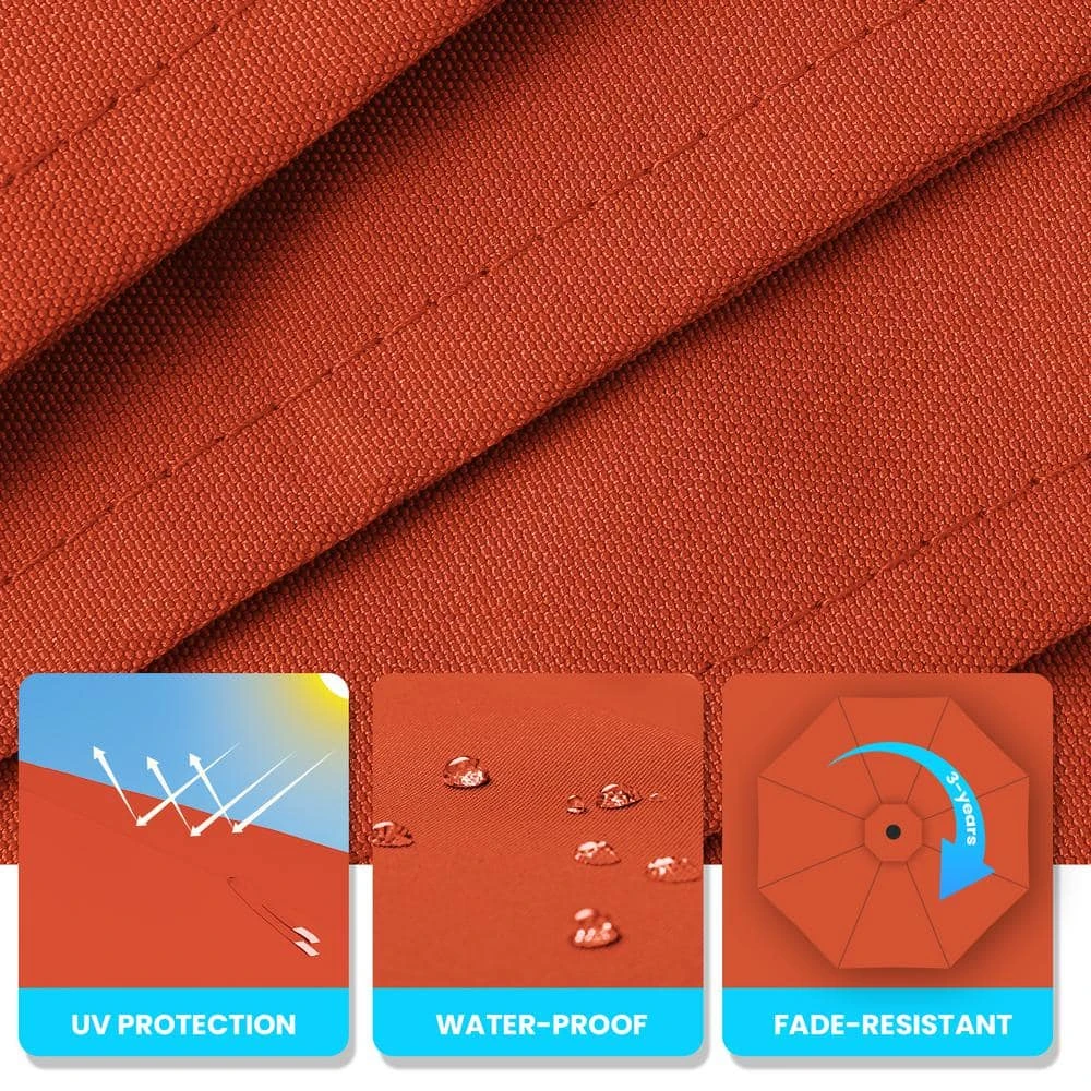 10 Ft. Cantilever Offset Umbrella Patio Umbrella In Orange 6 10 Ft. Cantilever Offset Umbrella Patio Umbrella In Orange - Image 6