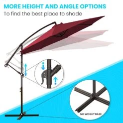 10 Ft. Cantilever Offset Umbrella Patio Umbrella In Red -More Furniture Store cantilever umbrellas 10sc xjs red 4f 1000