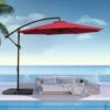 10 Ft. Cantilever Offset Umbrella Patio Umbrella In Red