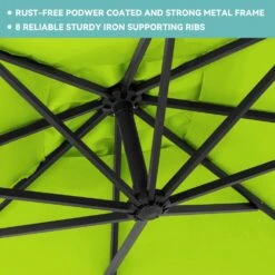 10 Ft. Steel Cantilever Patio Umbrella With Weighted Base In Apple Green 15 10 Ft. Steel Cantilever Patio Umbrella With Weighted Base In Apple Green -More Furniture Store cantilever umbrellas 10xj dz agreen 1f 1000