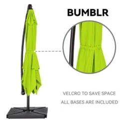 10 Ft. Steel Cantilever Patio Umbrella With Weighted Base In Apple Green 16 10 Ft. Steel Cantilever Patio Umbrella With Weighted Base In Apple Green -More Furniture Store cantilever umbrellas 10xj dz agreen 44 1000