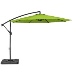 10 Ft. Steel Cantilever Patio Umbrella With Weighted Base In Apple Green 13 10 Ft. Steel Cantilever Patio Umbrella With Weighted Base In Apple Green -More Furniture Store cantilever umbrellas 10xj dz agreen 77 1000