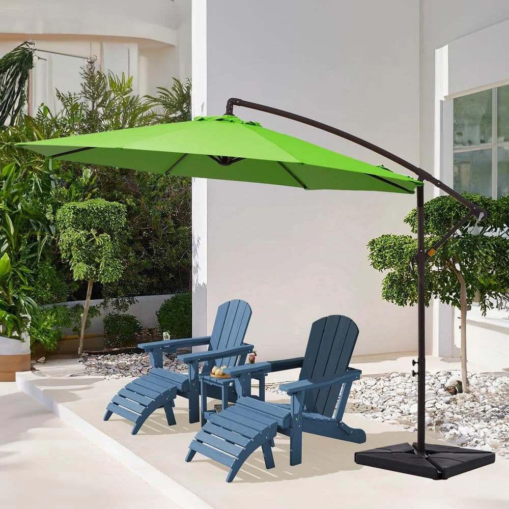 10 Ft. Steel Cantilever Patio Umbrella With Weighted Base In Apple Green 2 10 Ft. Steel Cantilever Patio Umbrella With Weighted Base In Apple Green - Image 2