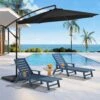 10 Ft. Steel Cantilever Patio Umbrella With Weighted Base In Black
