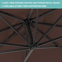 10 Ft. Steel Cantilever Patio Umbrella With Weighted Base In Brown 10 10 Ft. Steel Cantilever Patio Umbrella With Weighted Base In Brown -More Furniture Store cantilever umbrellas 10xj dz brown 77 1000