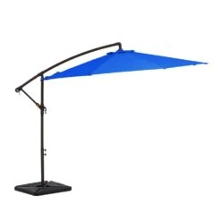 10 Ft. Steel Cantilever Patio Umbrella With Weighted Base In Blue -More Furniture Store cantilever umbrellas 10xj dz bu c3 1000