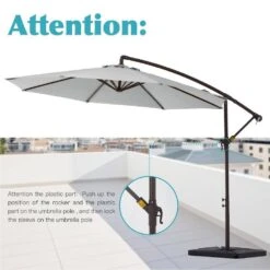 10 Ft. Steel Cantilever Patio Umbrella With Weighted Base In Light Gray -More Furniture Store cantilever umbrellas 10xj dz lgy 44 1000