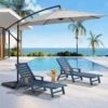 10 Ft. Steel Cantilever Patio Umbrella With Weighted Base In Off-White