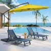 10 Ft. Steel Cantilever Patio Umbrella With Weighted Base In Yellow