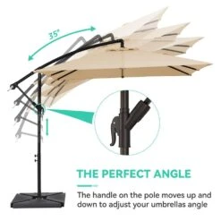 8 Ft. X 8 Ft. Steel Square Cantilever Patio Umbrella With Weighted Base In Beige 12 8 Ft. X 8 Ft. Steel Square Cantilever Patio Umbrella With Weighted Base In Beige -More Furniture Store cantilever umbrellas 8x8xj dz be d4 1000