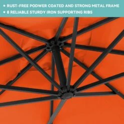 8 Ft. X 8 Ft. Steel Square Cantilever Patio Umbrella With Weighted Base In Orange -More Furniture Store cantilever umbrellas 8x8xj dz oe a0 1000